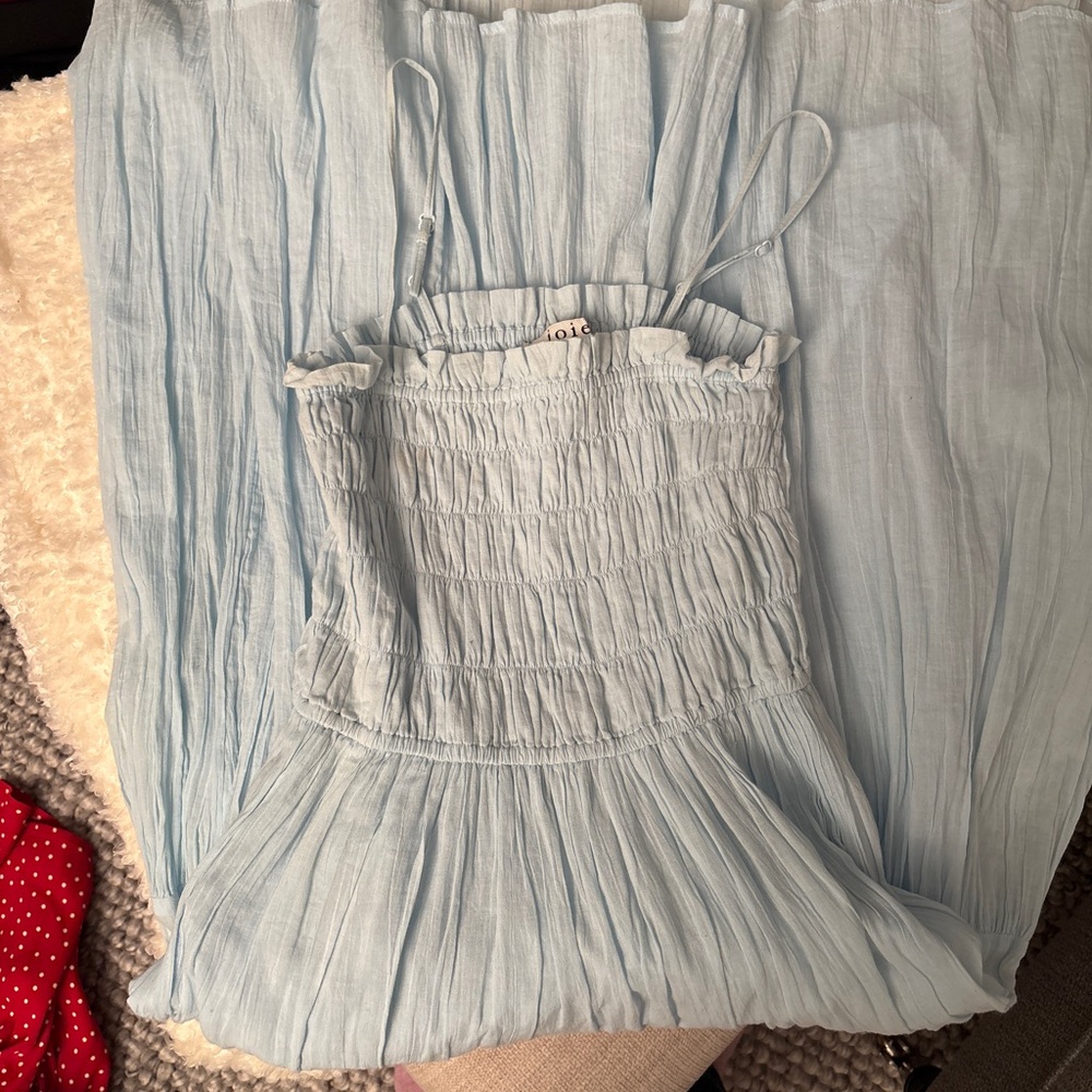Joie Lesse Midi Cotton Dress in Blue - Picture 6 of 10
